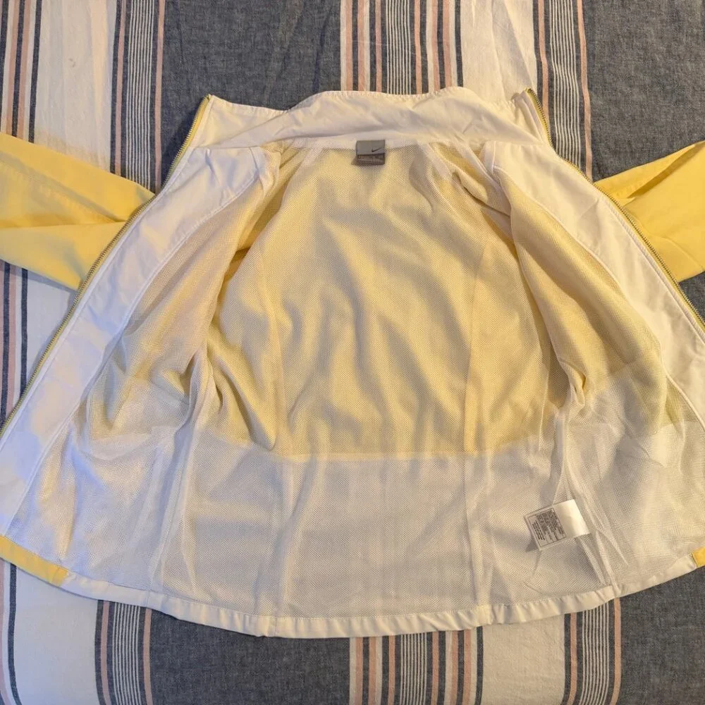 Nike Jacket Pale Yellow/White Women's Size M Like New